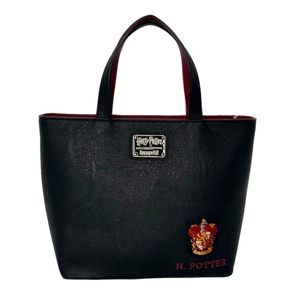 Harry Potter LOUNGEFLY Black Suit Tie Embroidered Crossbody Purse Rare Handle - Picture 2 of 12